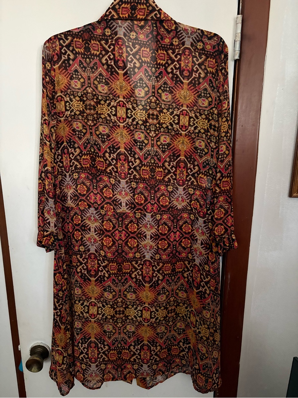 RACHEL Rachel Roy Multicolor Geometric Long Sleeve Maxi Dress